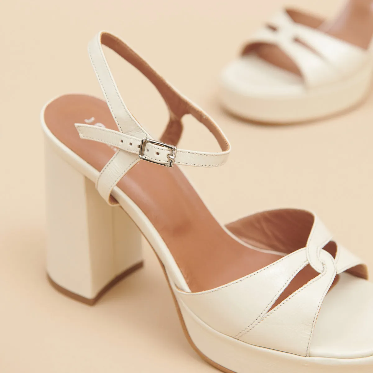 264-t Justine Cuir Brillan Ecru