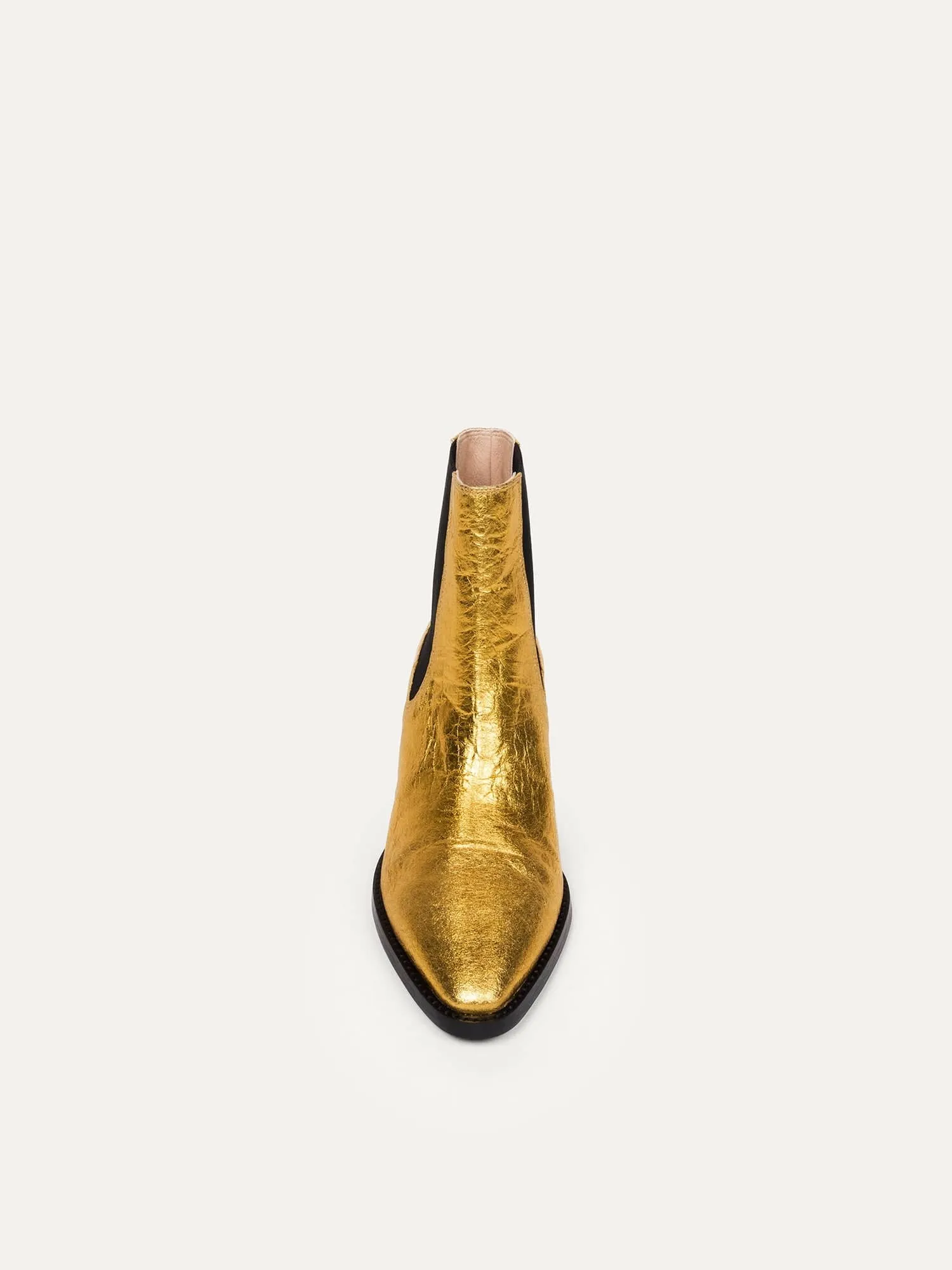 3pm Friday Rocks! Vegan Piñatex Ankle Boots | Metallic Gold