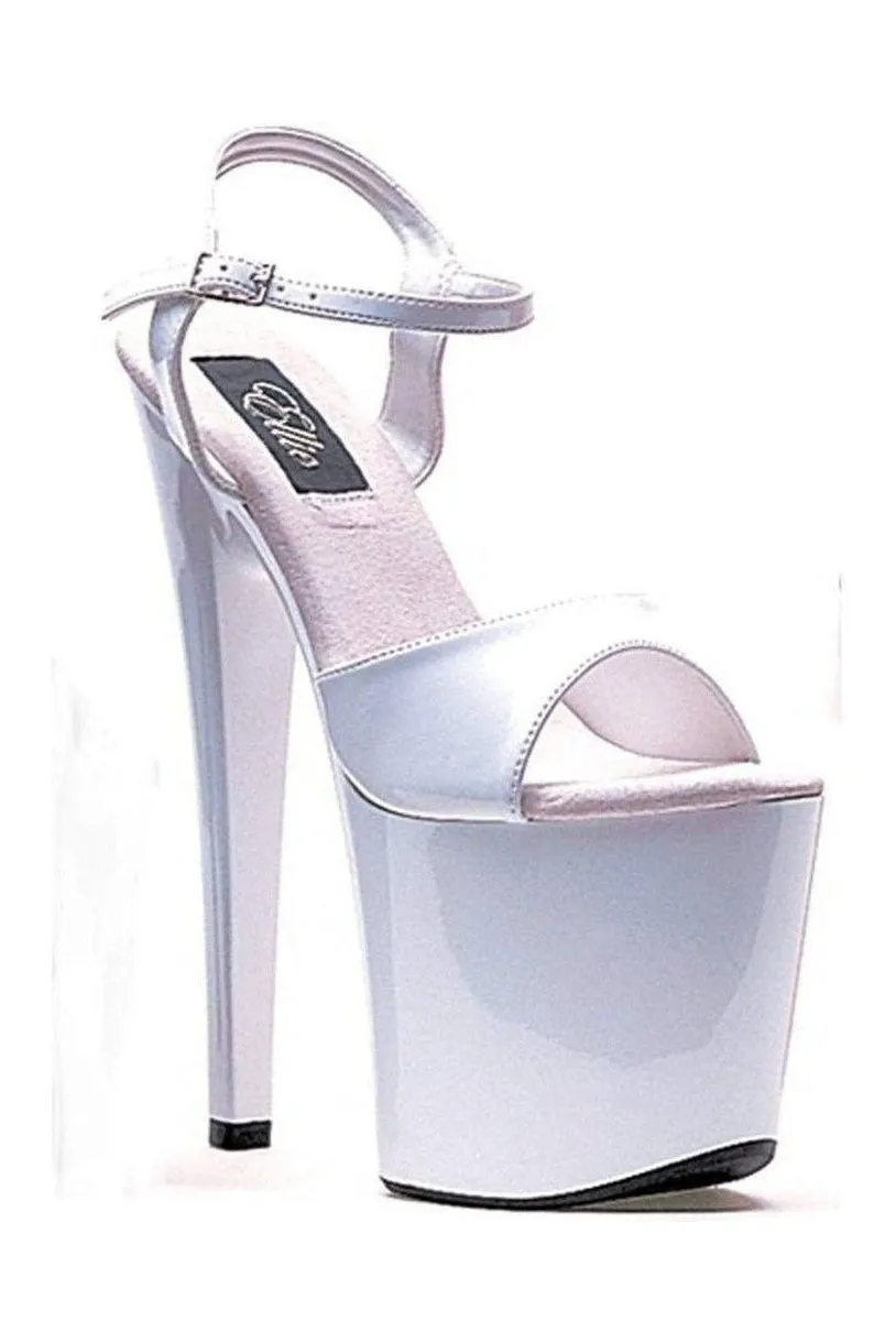 821-JULIET Platform Sandal  | White Patent