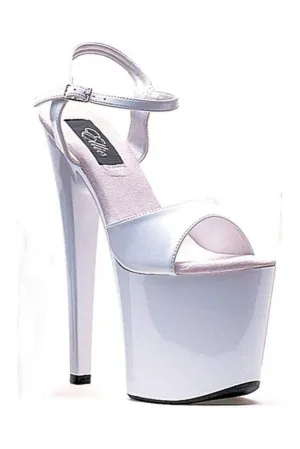 821-JULIET Platform Sandal  | White Patent