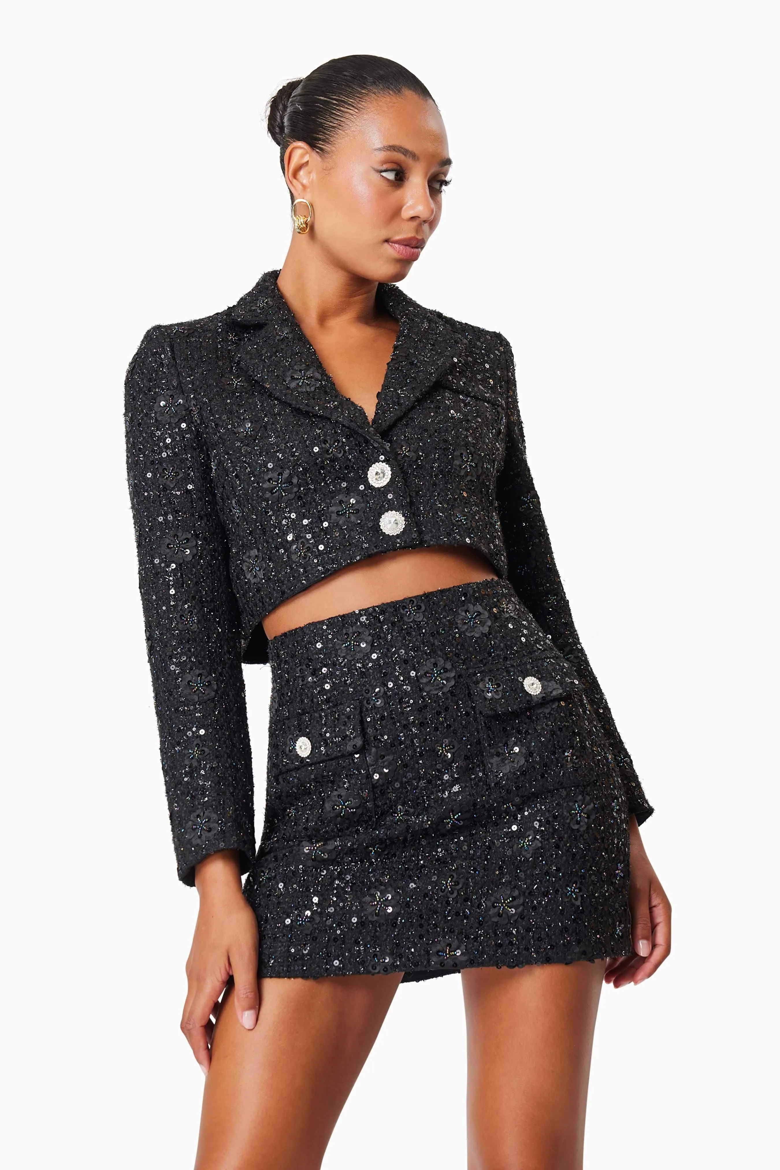 Adeline Mini Two Piece Set In Black