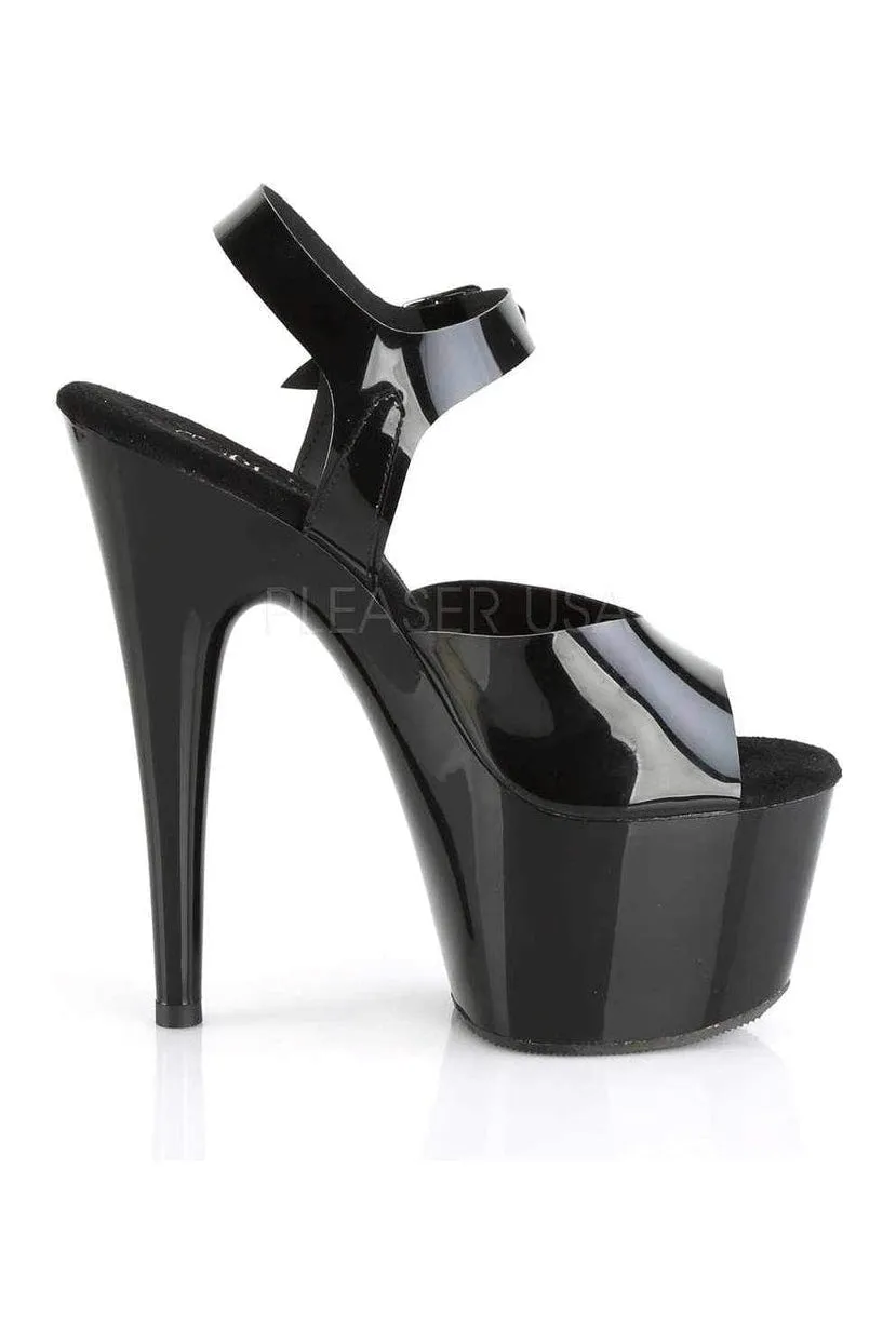 ADORE-708N Platform Sandal | Black Faux Leather