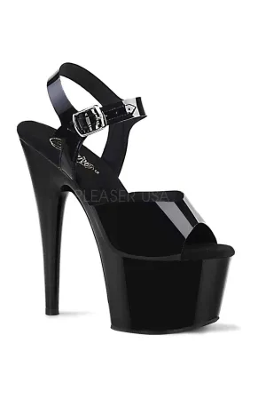 ADORE-708N Platform Sandal | Black Faux Leather