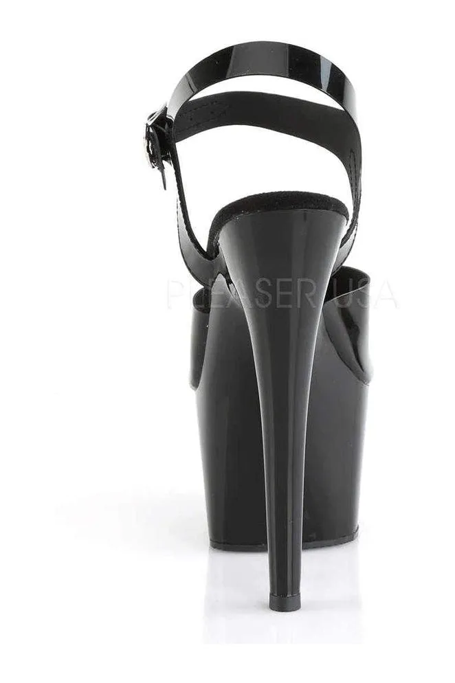 ADORE-708N Platform Sandal | Black Faux Leather