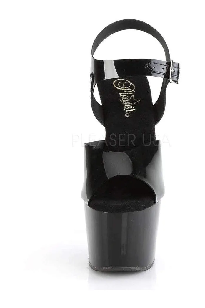 ADORE-708N Platform Sandal | Black Faux Leather