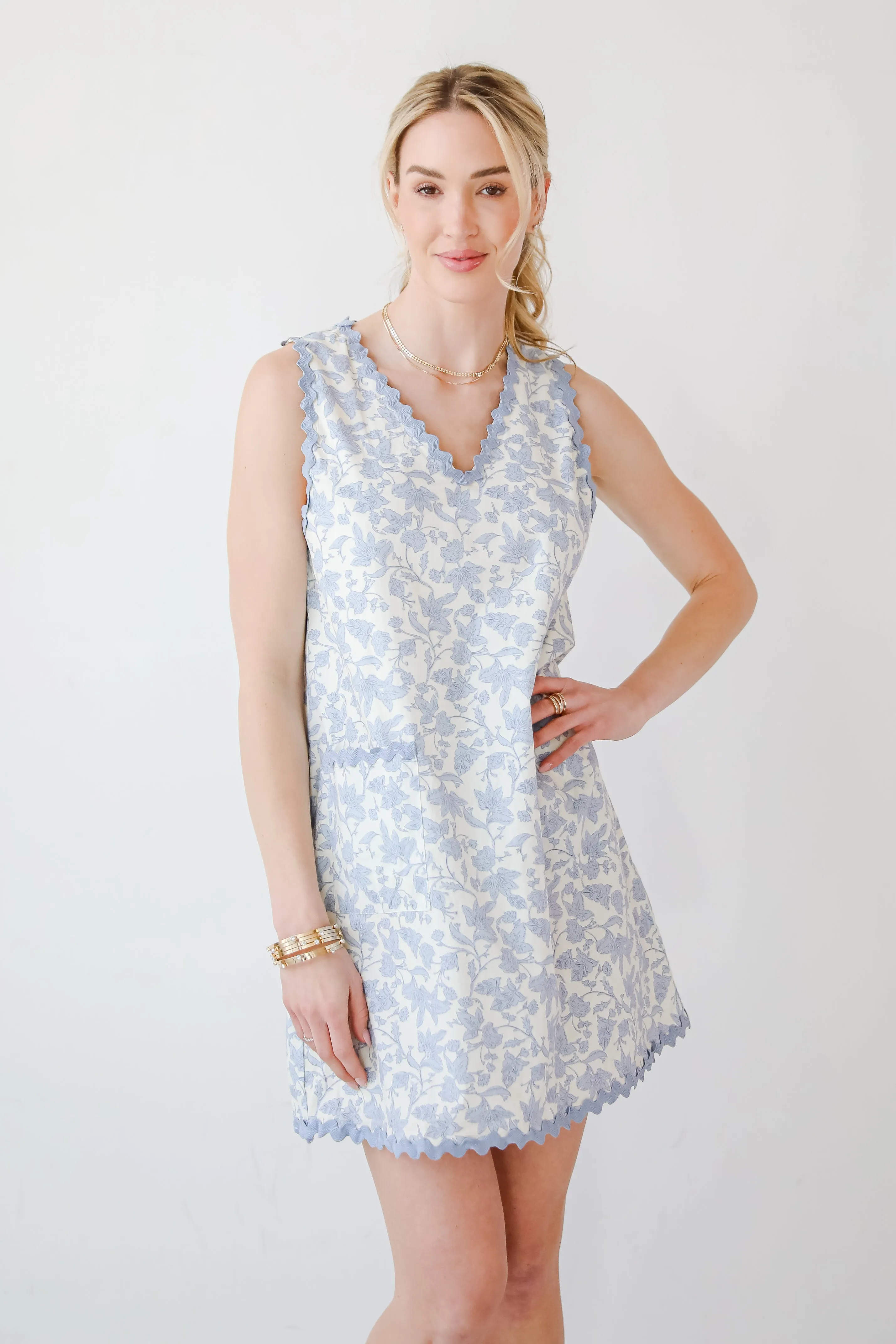All For You Blue Floral Mini Dress