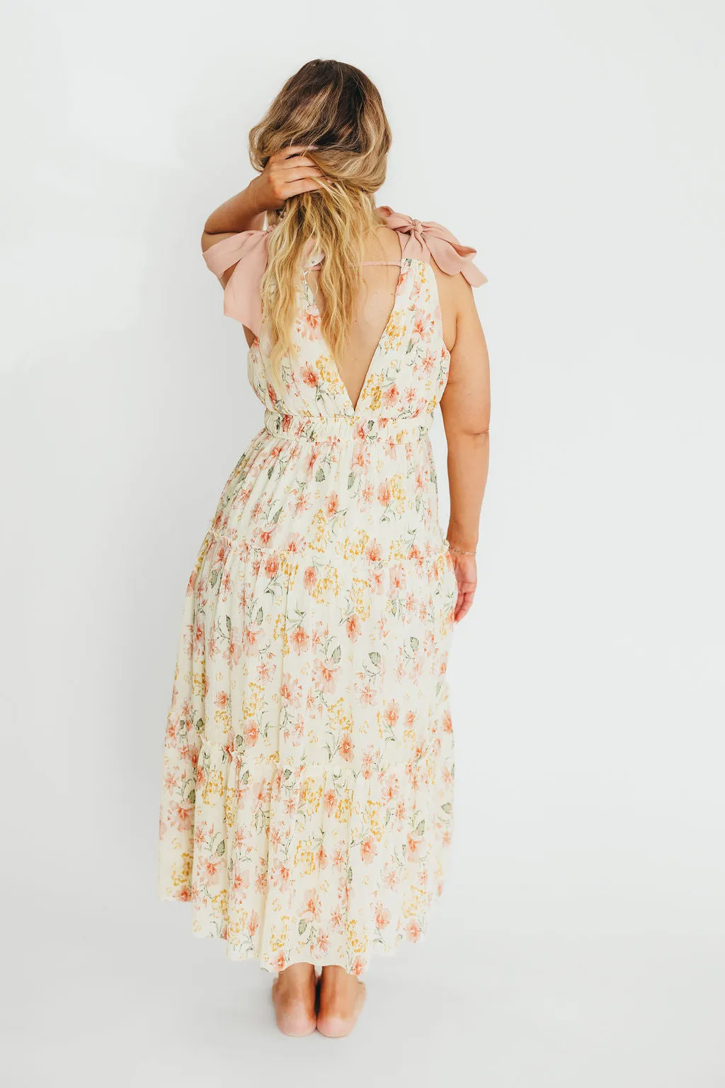 Ambrose Maxi Dress in Cream/Coral Floral