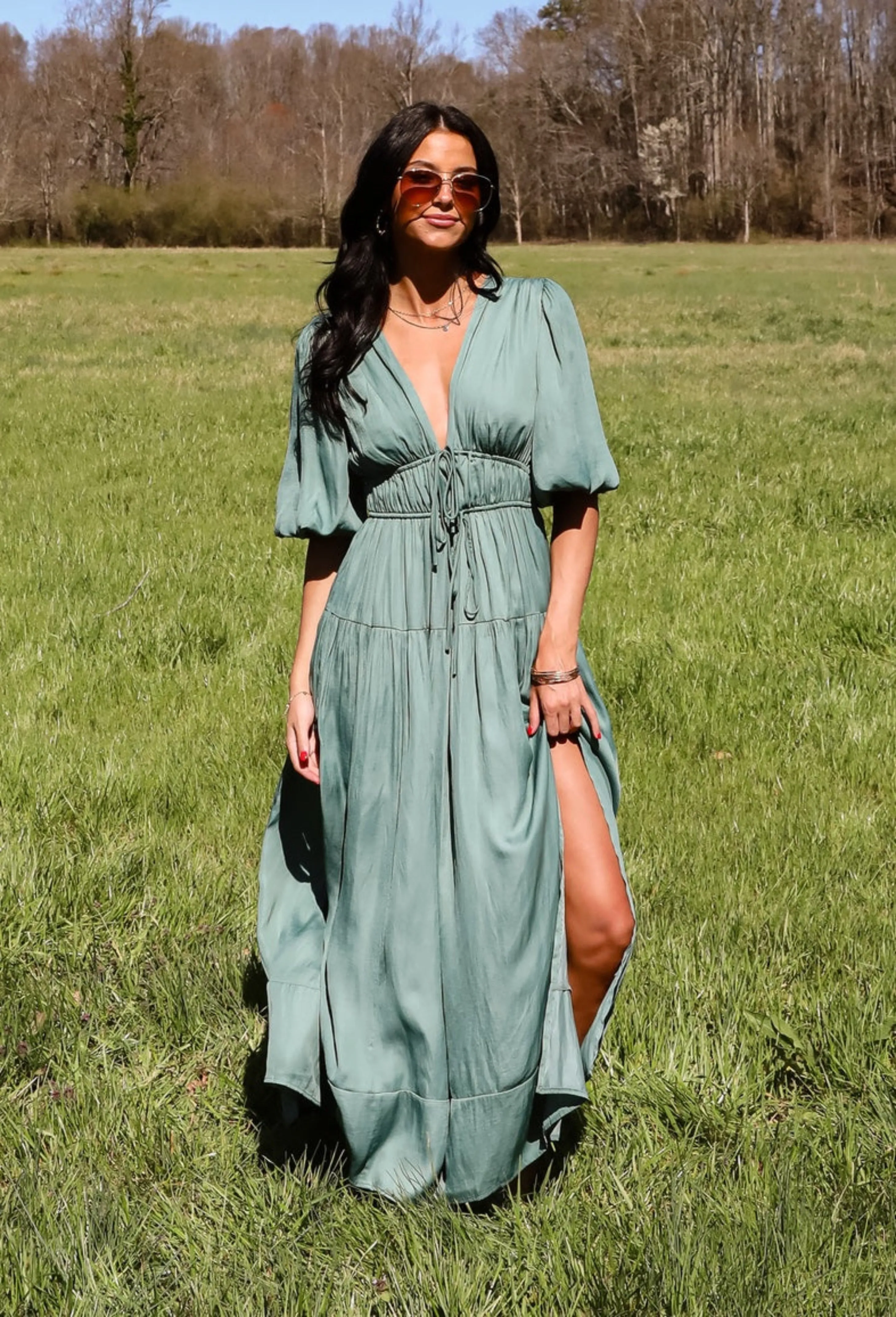 Angelic Approach Sage Maxi Dress