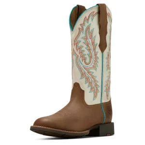 Ariat Ladies 10061142 Round Up W Toe Stretchfit Western Boots in Sandstorm