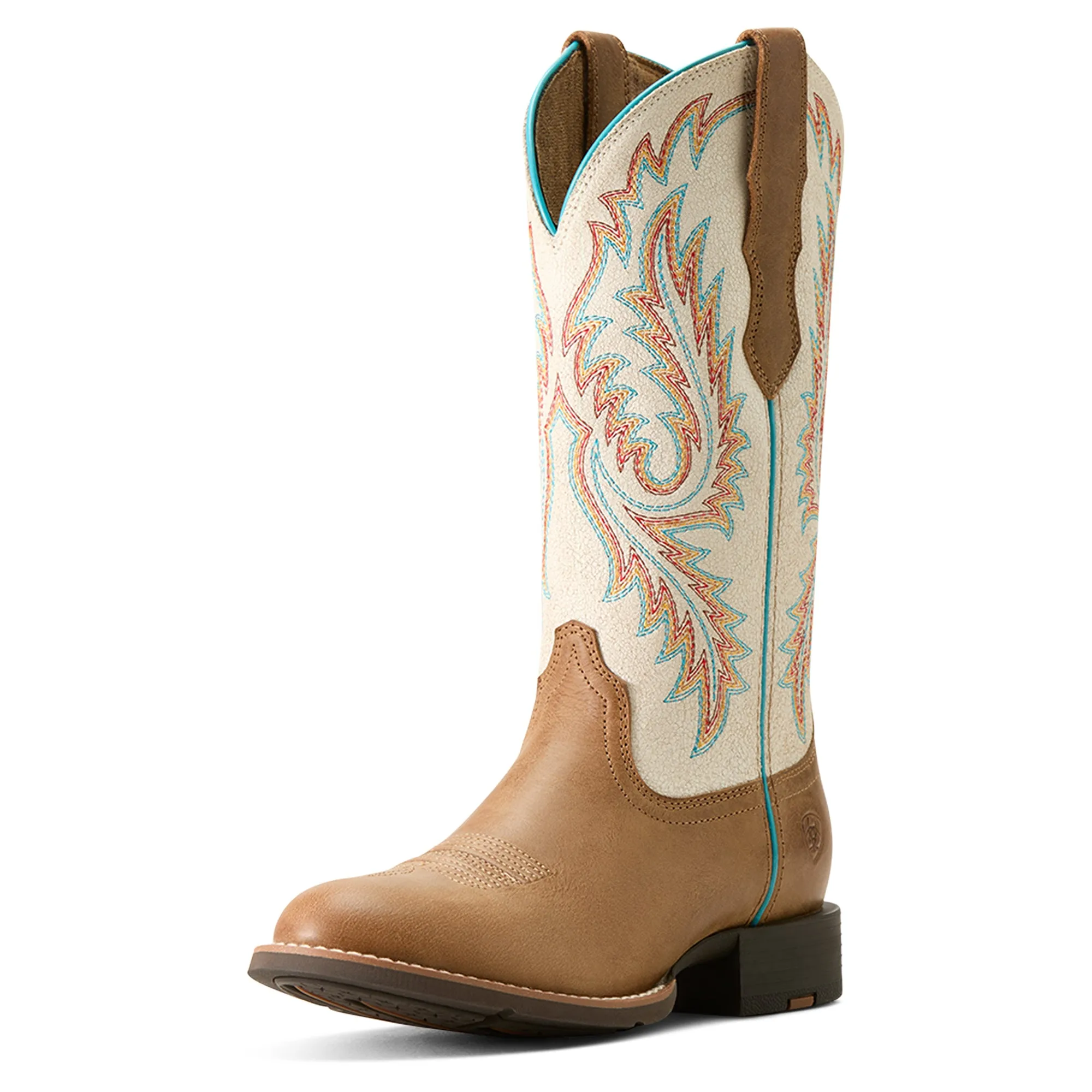 Ariat Ladies 10061142 Round Up W Toe Stretchfit Western Boots in Sandstorm