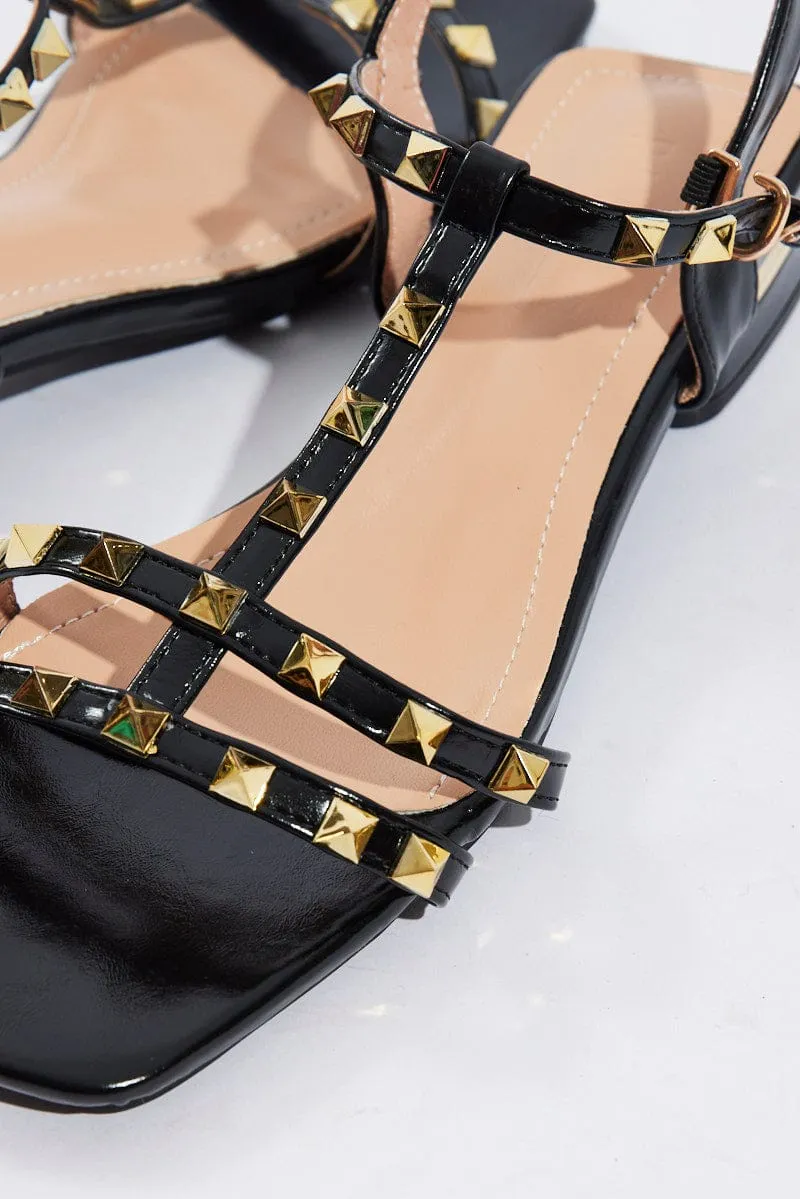 Black Studded Sandals