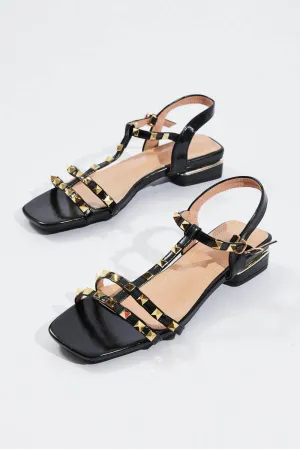 Black Studded Sandals