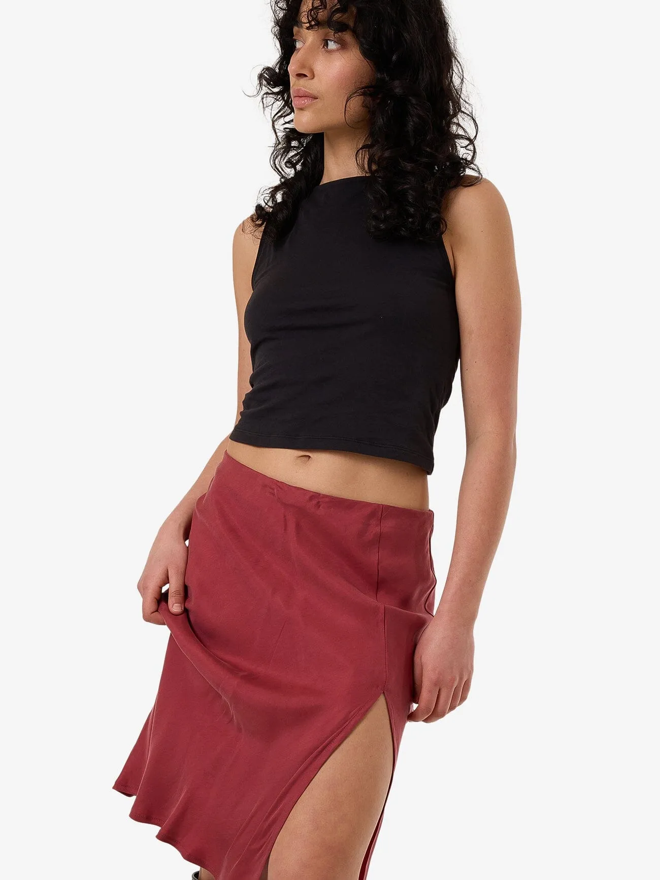 Blair Slip Skirt - Cabernet