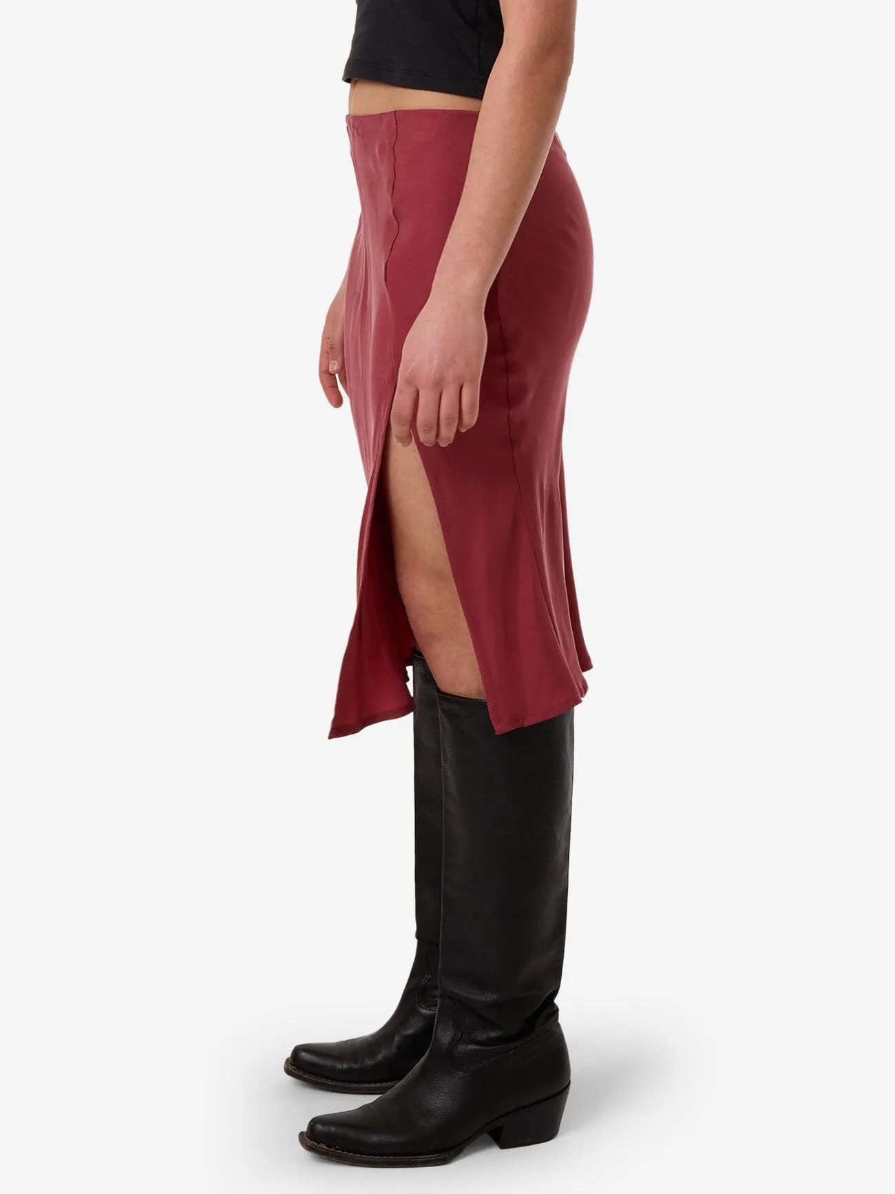Blair Slip Skirt - Cabernet