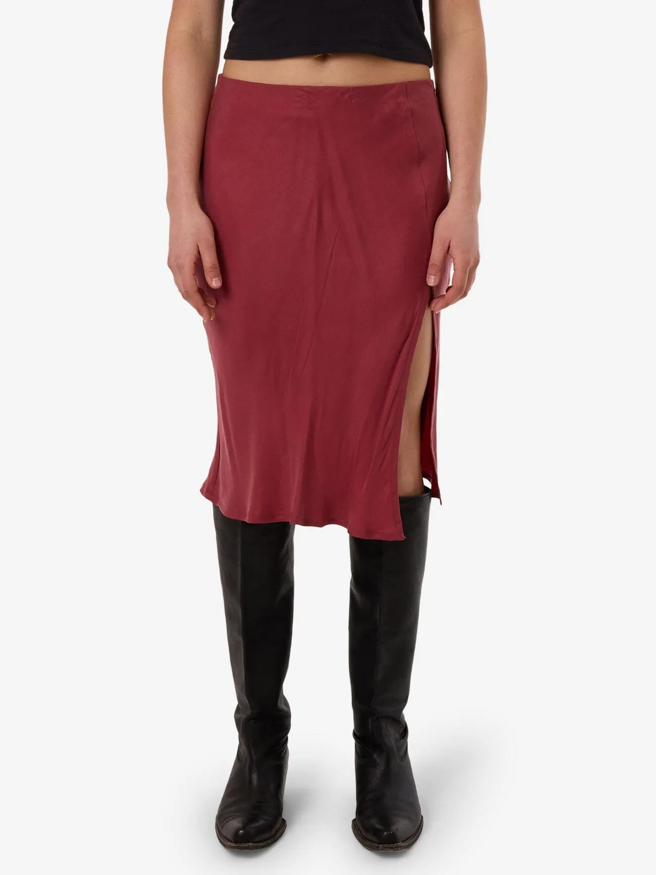 Blair Slip Skirt - Cabernet
