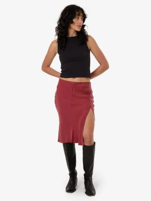 Blair Slip Skirt - Cabernet