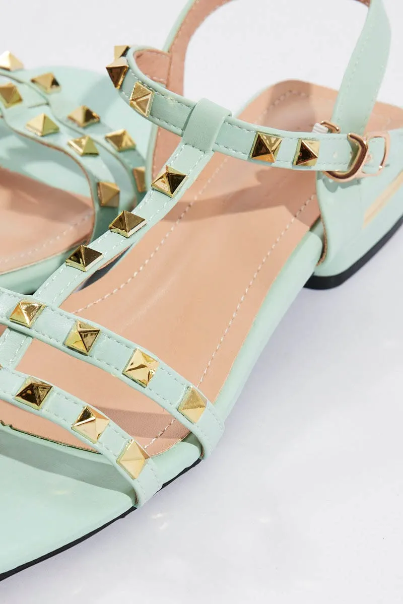 Blue Studded Sandals