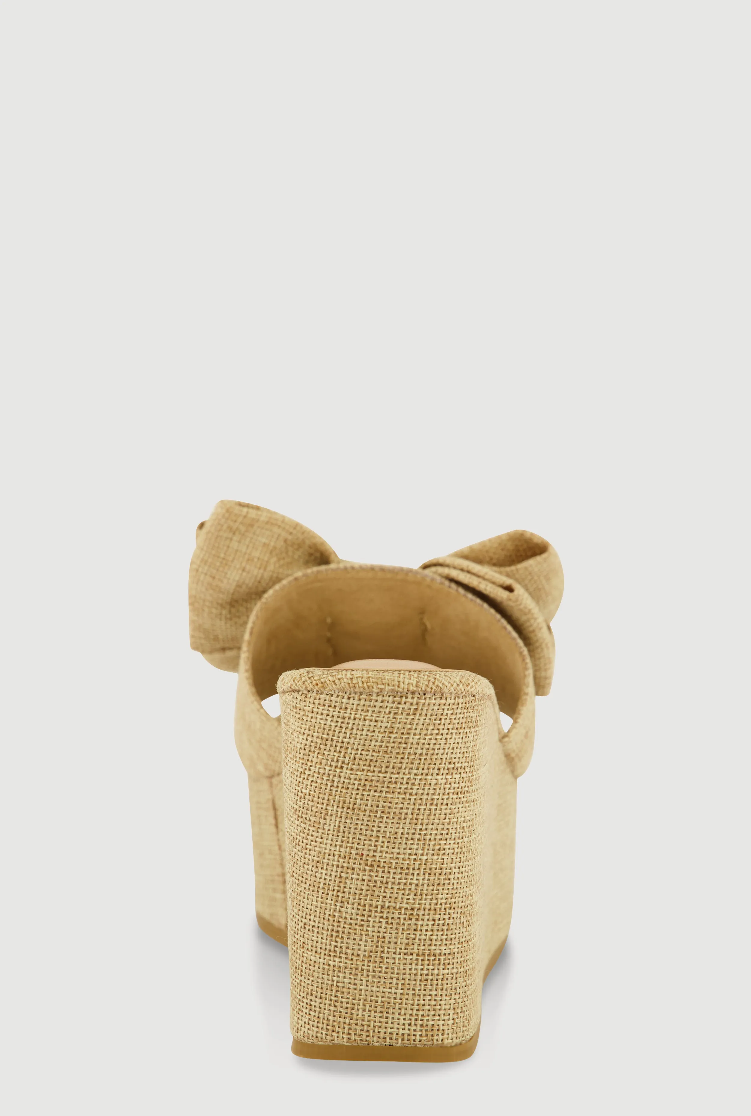 Bow Platform Wedge Slide Sandals