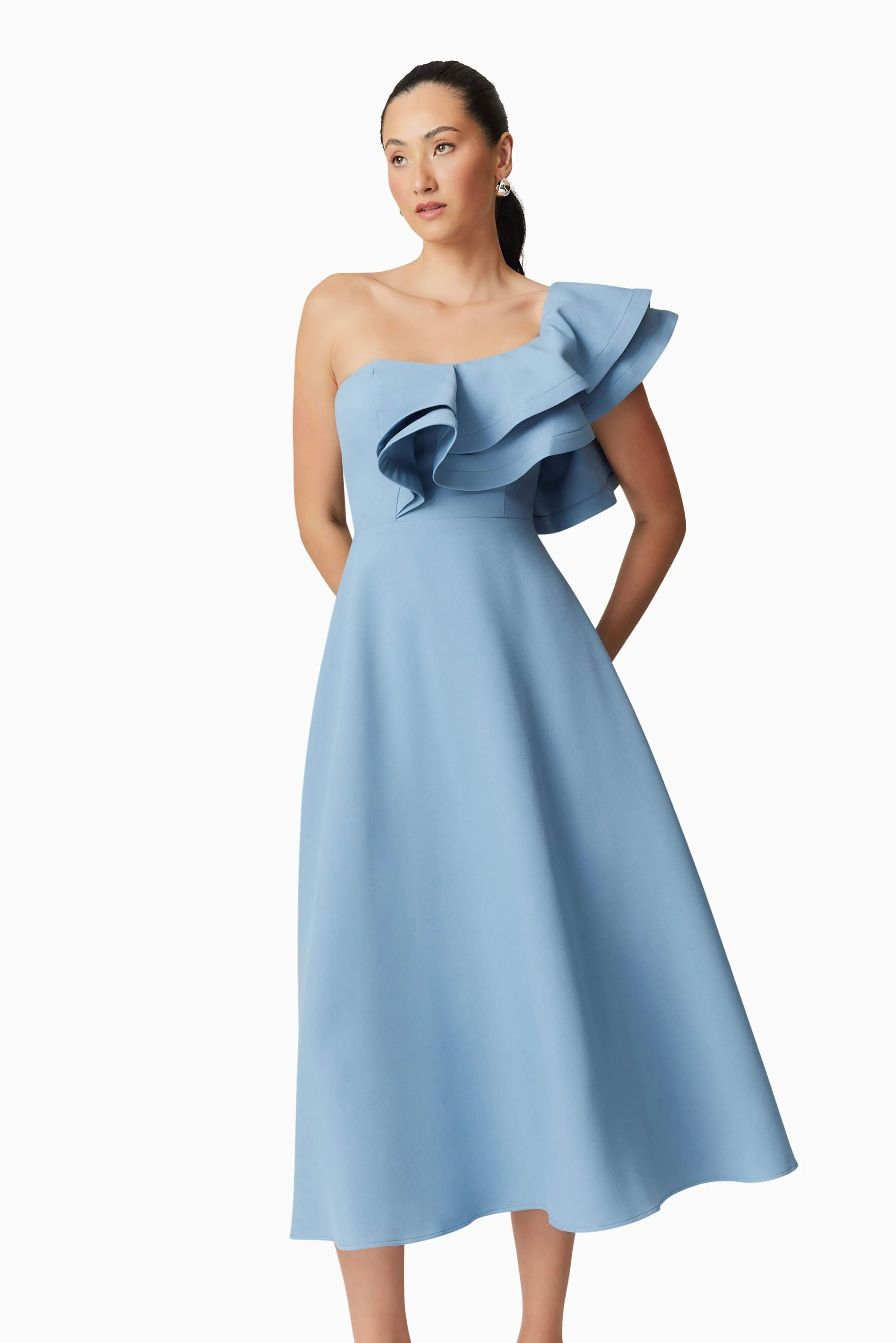 Celia Midi Dress in Blue