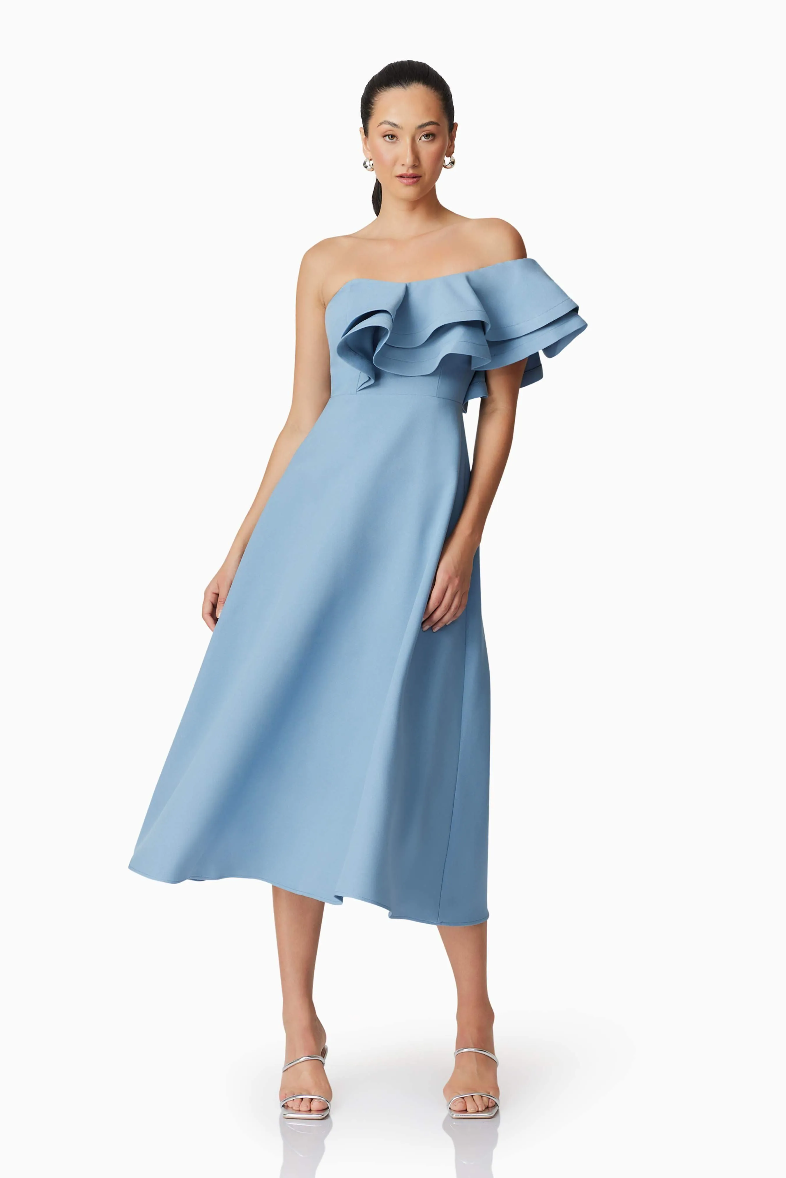 Celia Midi Dress in Blue