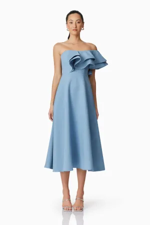 Celia Midi Dress in Blue