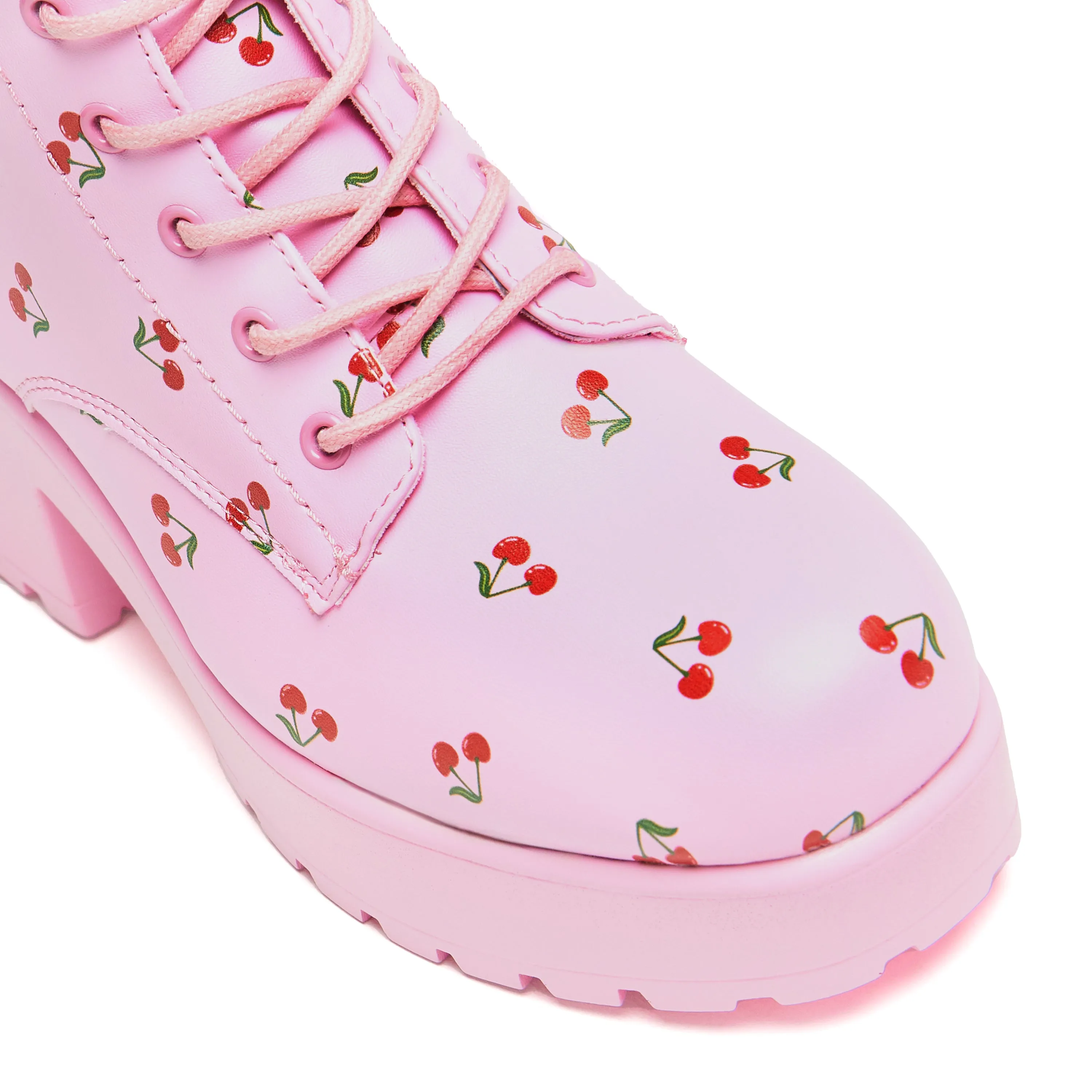 Cherry Passion Platform Boots - Baby Pink