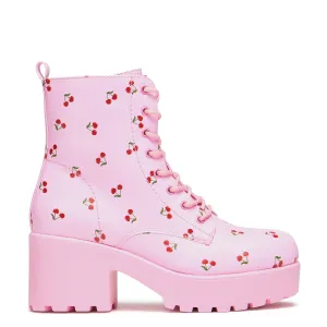 Cherry Passion Platform Boots - Baby Pink