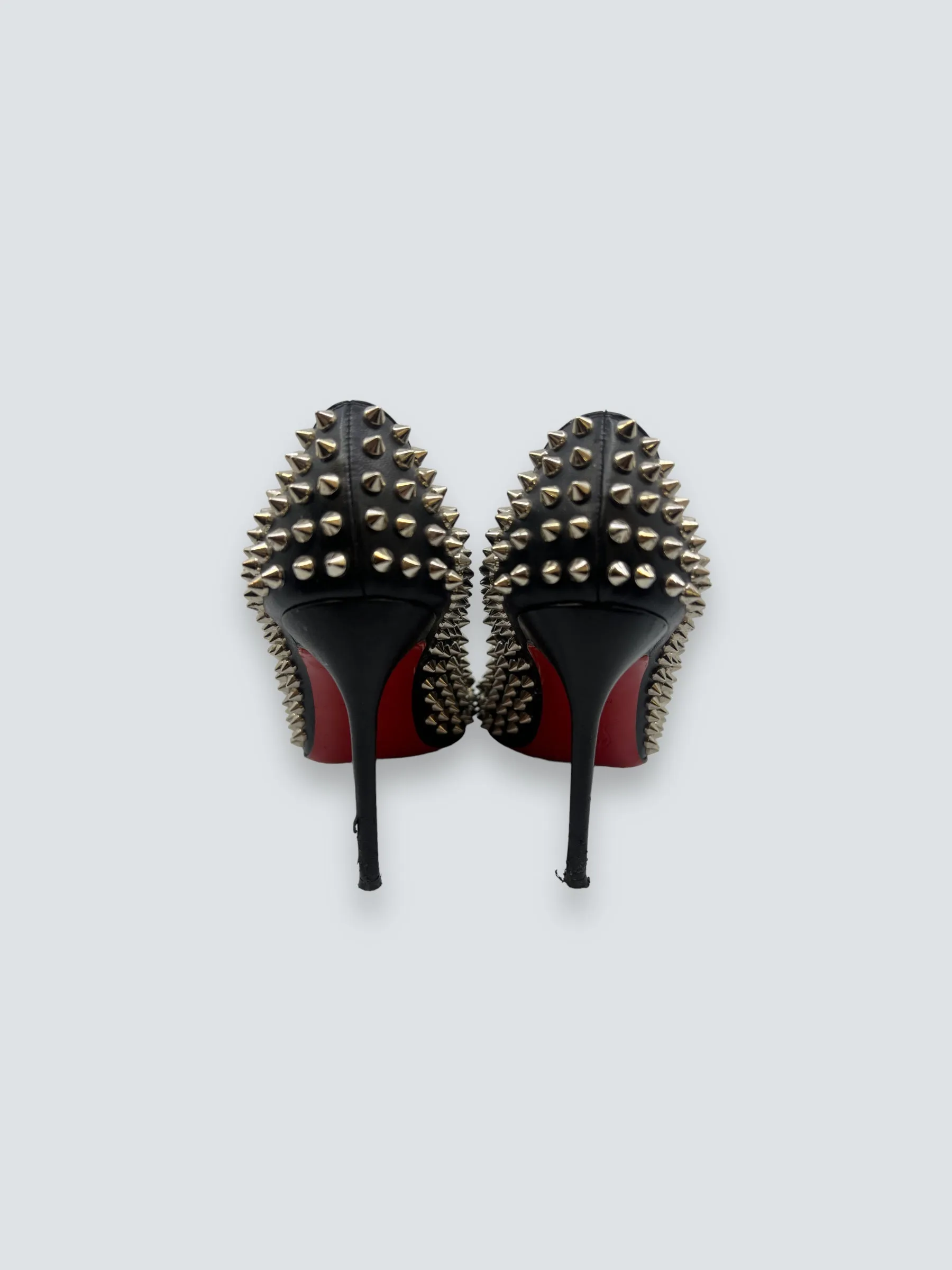Christian Louboutin Black & Silver Studded Heels - UK 36