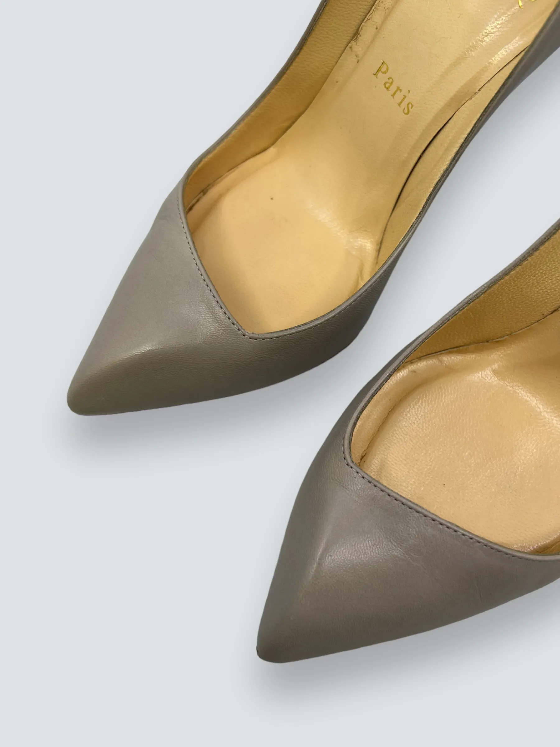 Christian Louboutin Grey Leather Heels - UK 36.5