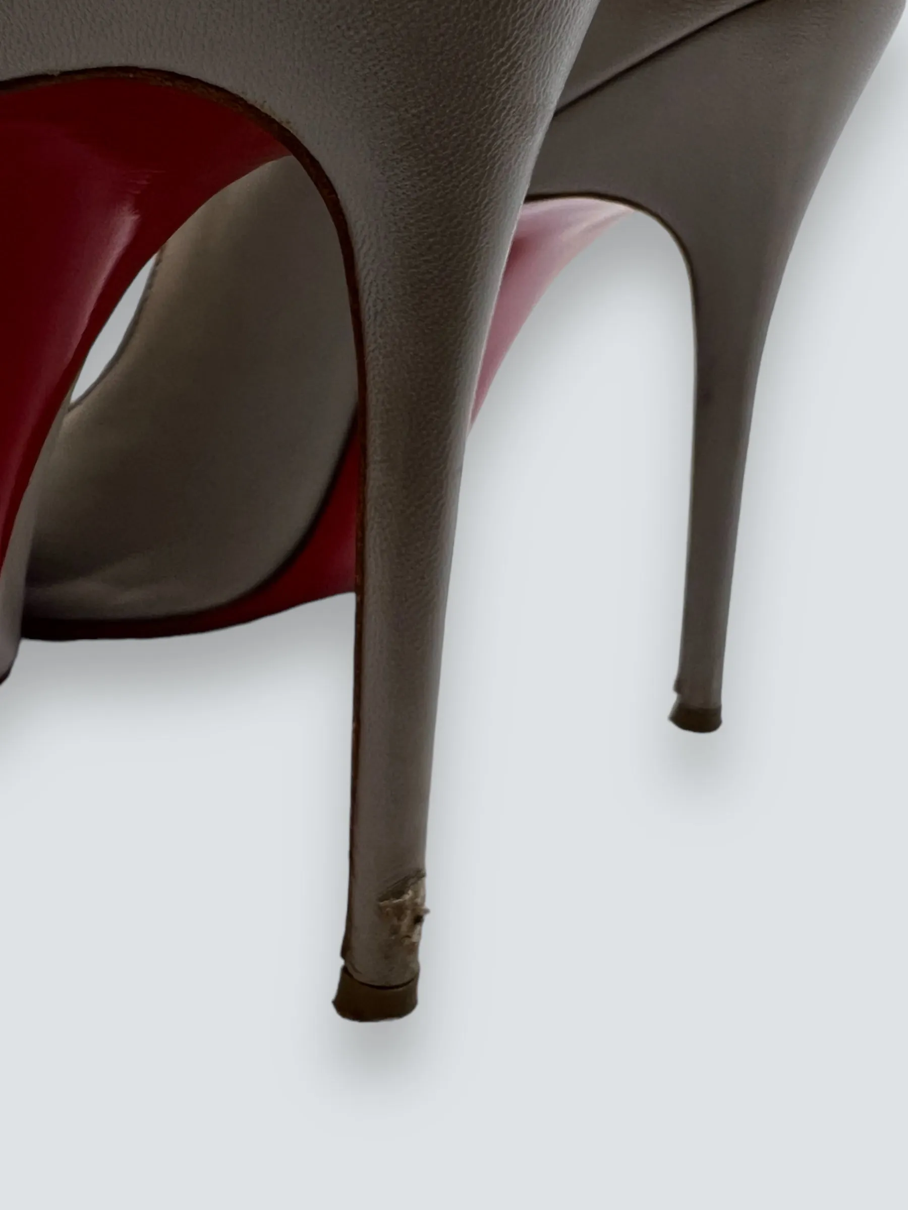 Christian Louboutin Grey Leather Heels - UK 36.5