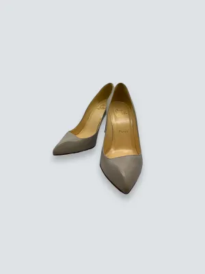 Christian Louboutin Grey Leather Heels - UK 36.5