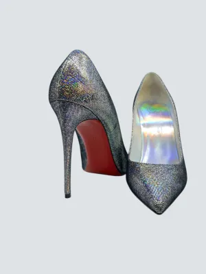 Christian Louboutin Silver So Kate Disco Heels - UK 5