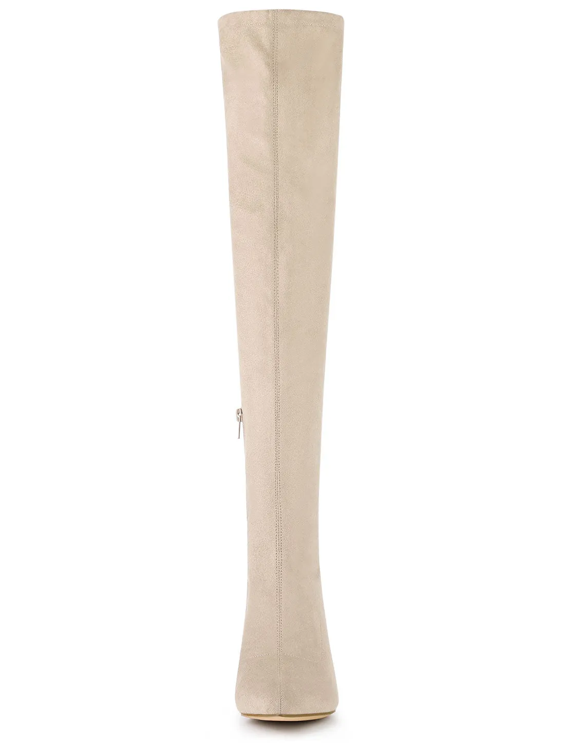 Chunky Heel Bling Rhinestone Over the Knee High Boots