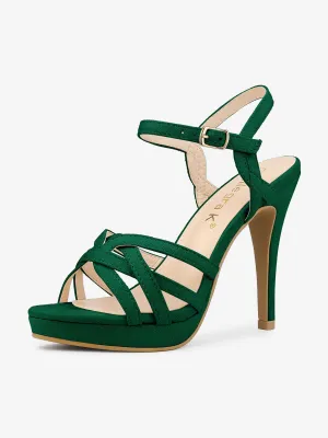 Crisscross Straps Strappy Platform Stiletto Heel Sandals