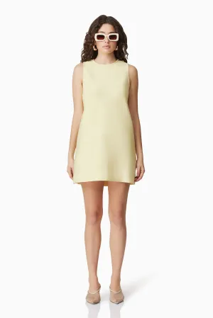 CURAAE Lucille Mini Shift Dress In Yellow