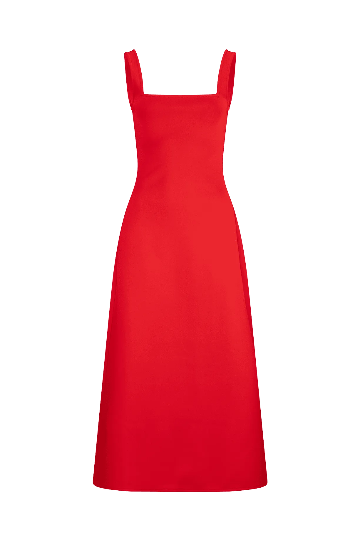 CURAAE Mia Midi Dress In Cherry Red