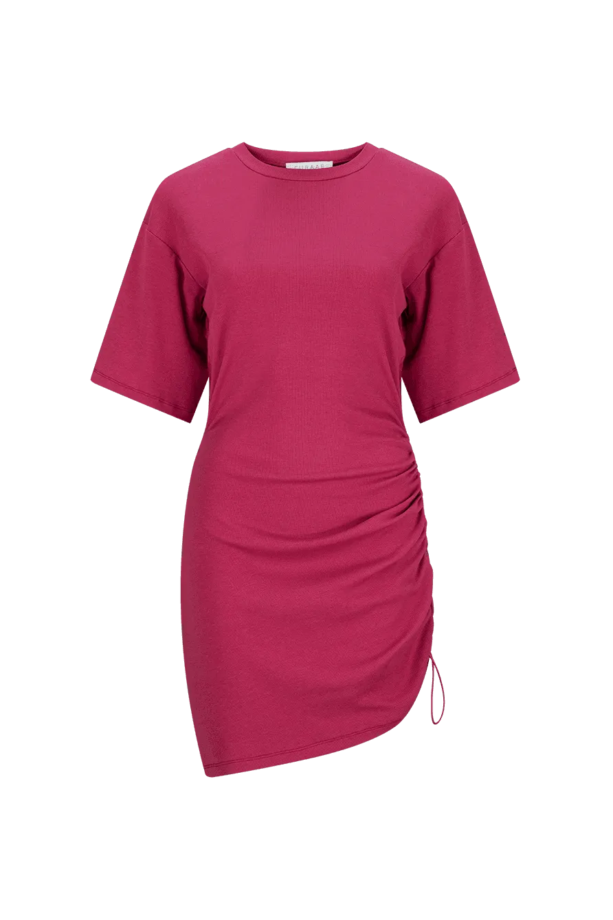 CURAAE Peony Short Sleeve Mini Dress in Pink