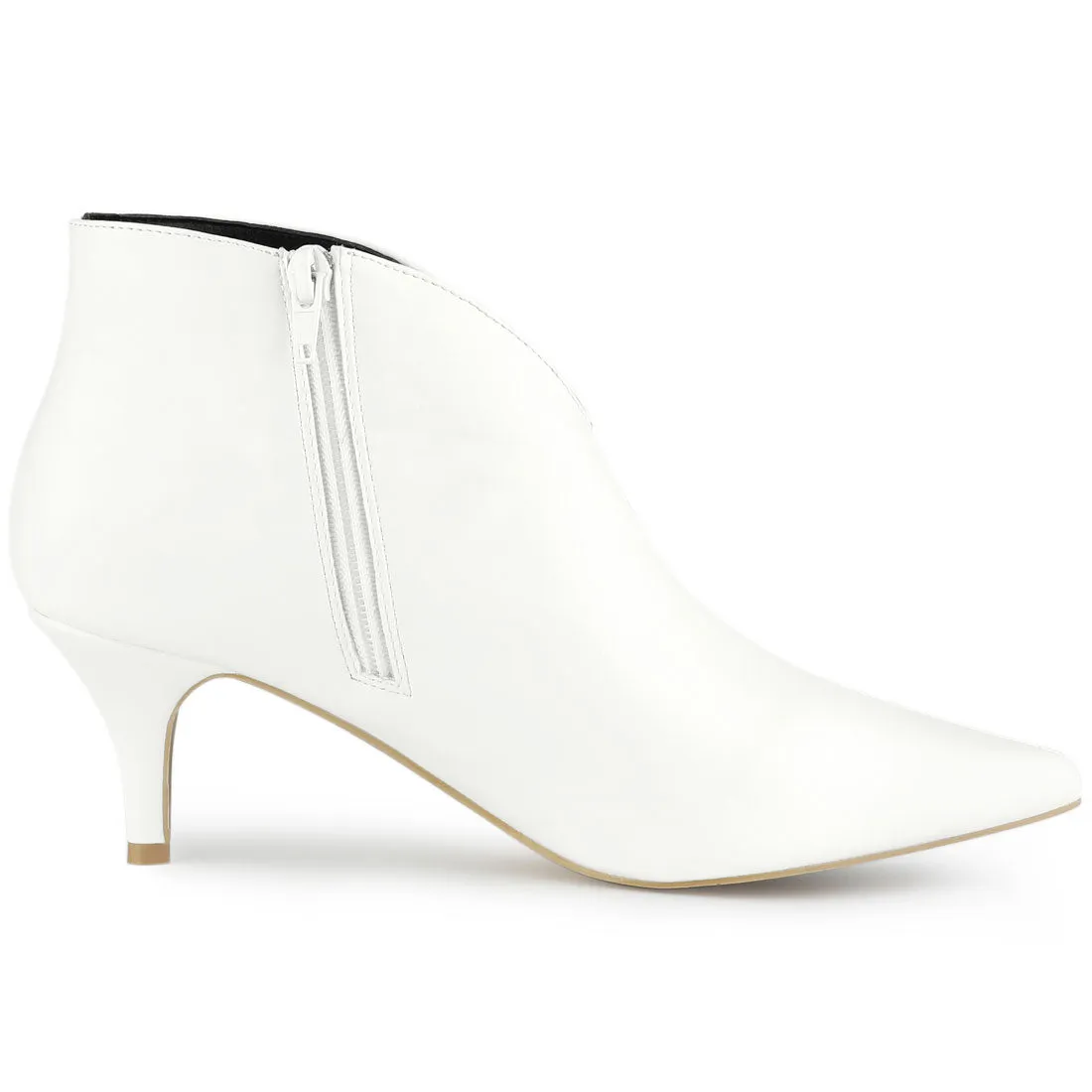 Cutout Pointy Toe Stiletto Heel Boots Ankle Booties