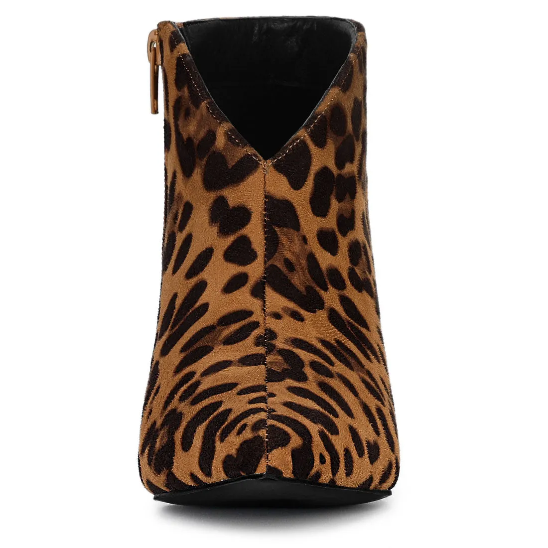 Cutout Pointy Toe Stiletto Heel Boots Ankle Booties