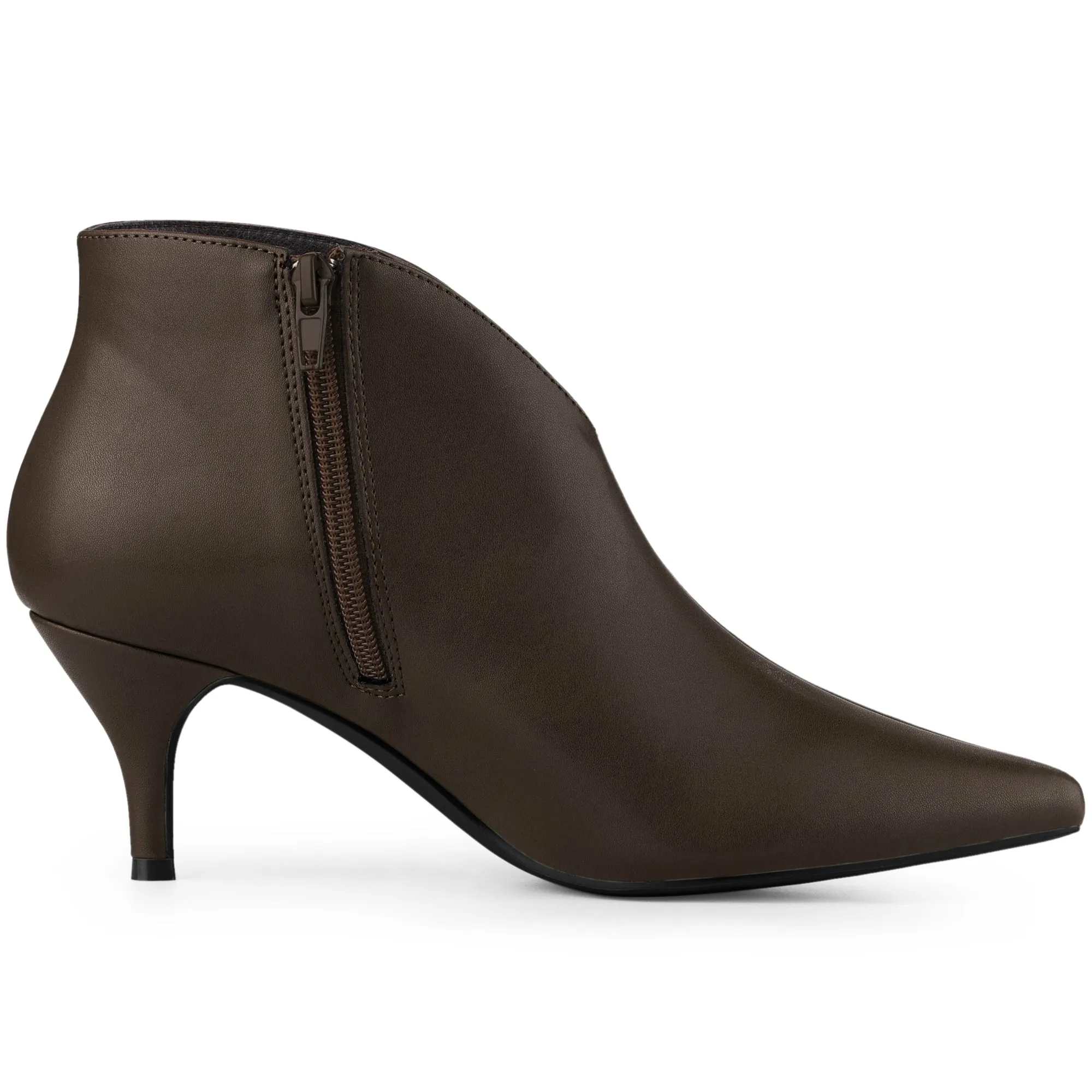 Cutout Pointy Toe Stiletto Heel Boots Ankle Booties
