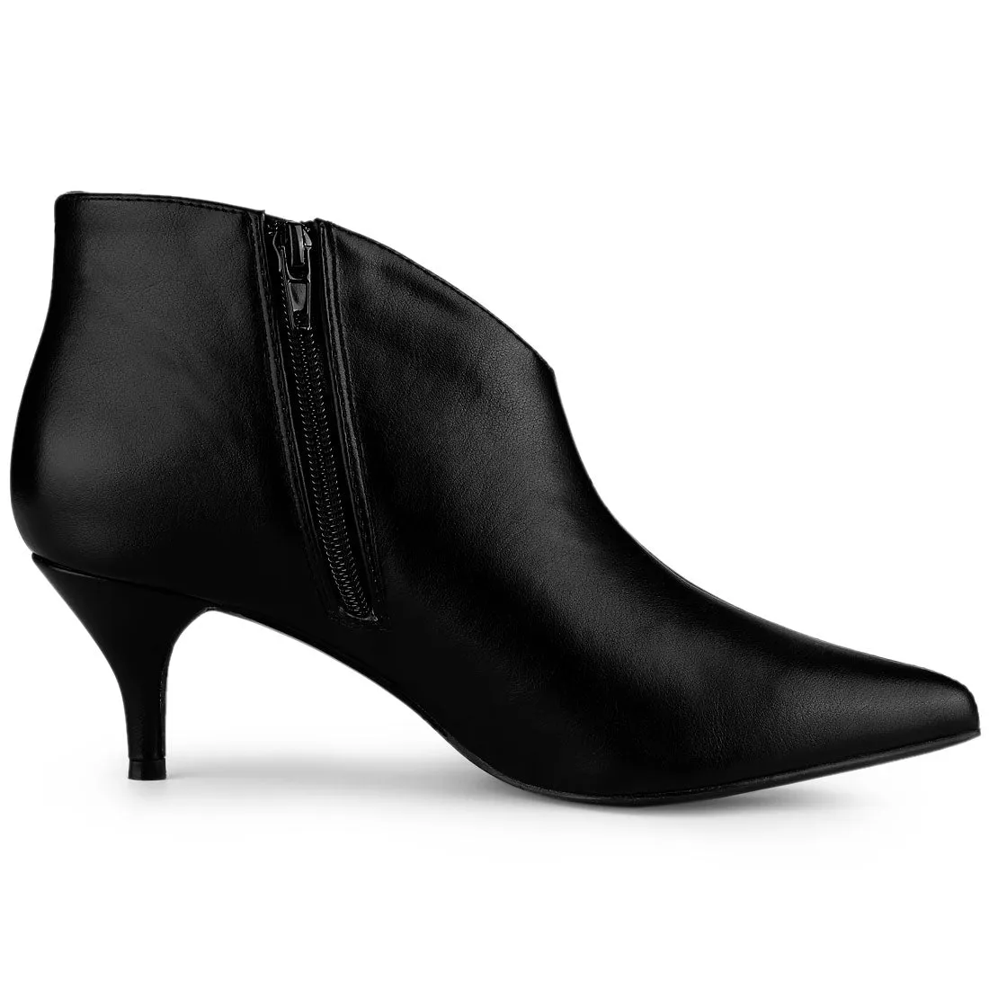 Cutout Pointy Toe Stiletto Heel Boots Ankle Booties
