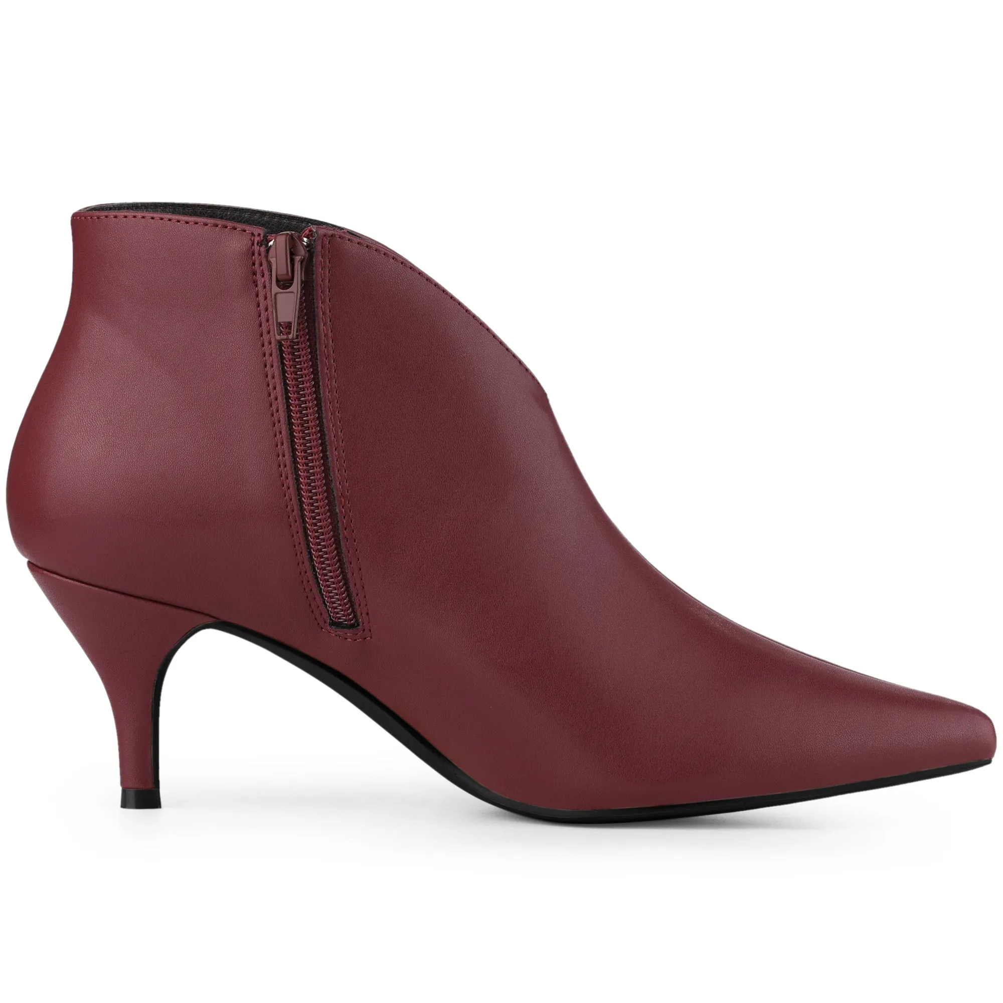 Cutout Pointy Toe Stiletto Heel Boots Ankle Booties