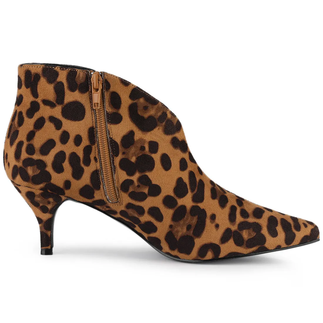 Cutout Pointy Toe Stiletto Heel Boots Ankle Booties