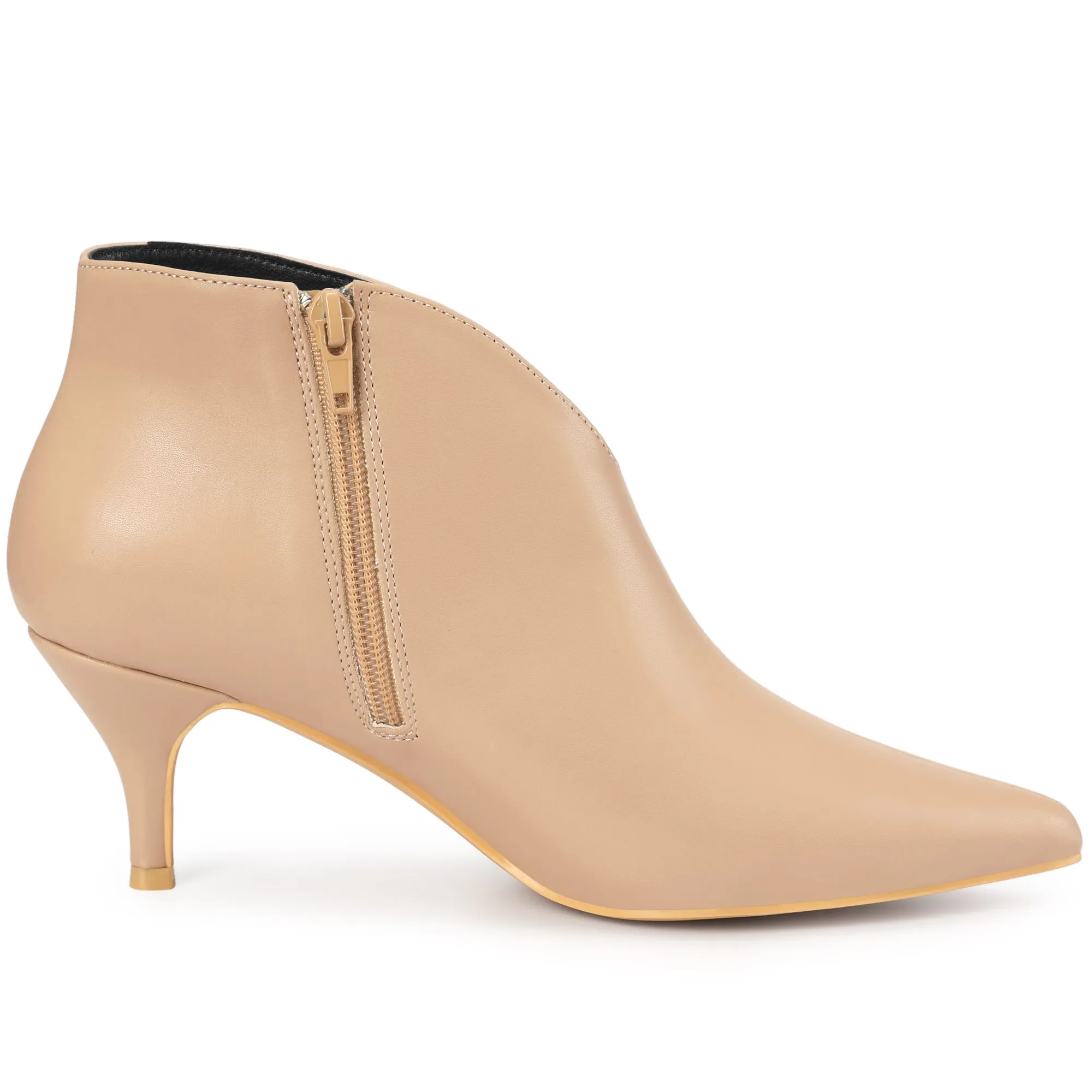 Cutout Pointy Toe Stiletto Heel Boots Ankle Booties