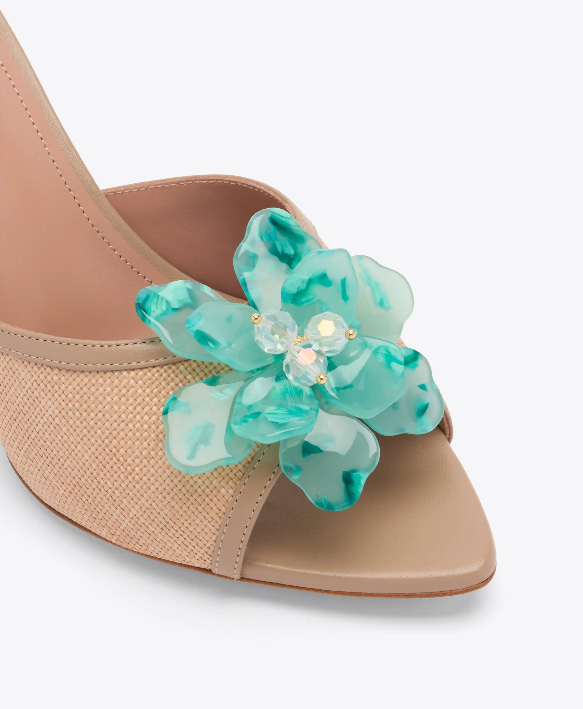 Cyd 70 Beige Raffia Heeled Sandals