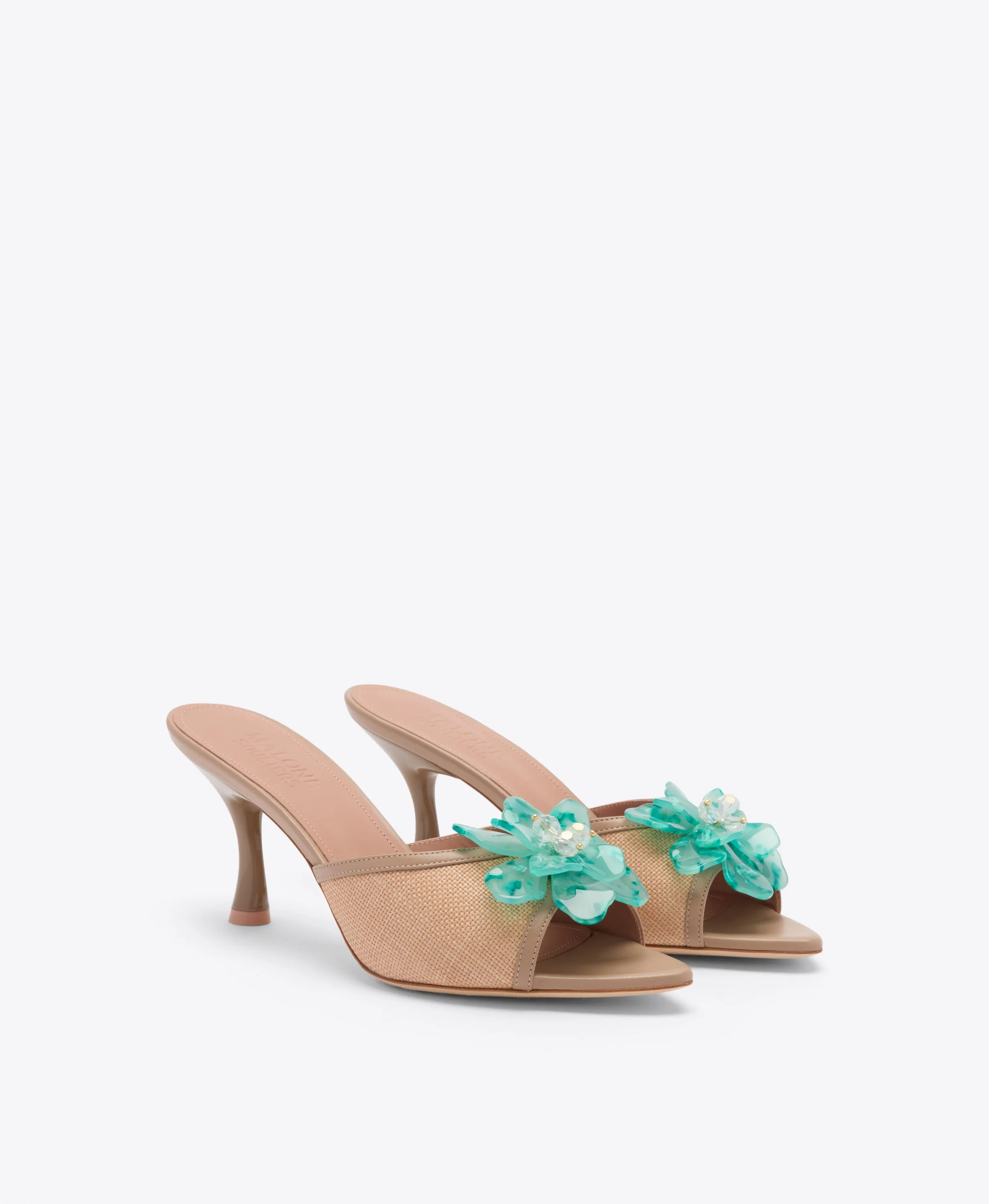 Cyd 70 Beige Raffia Heeled Sandals