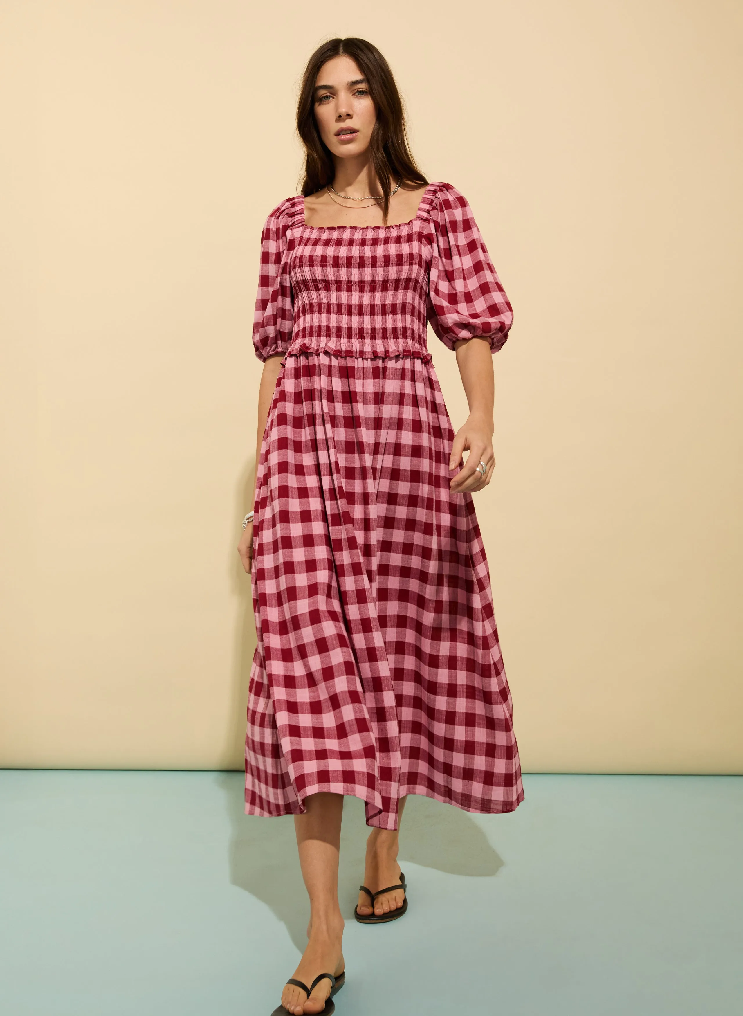 Davina Gingham Midi Dress