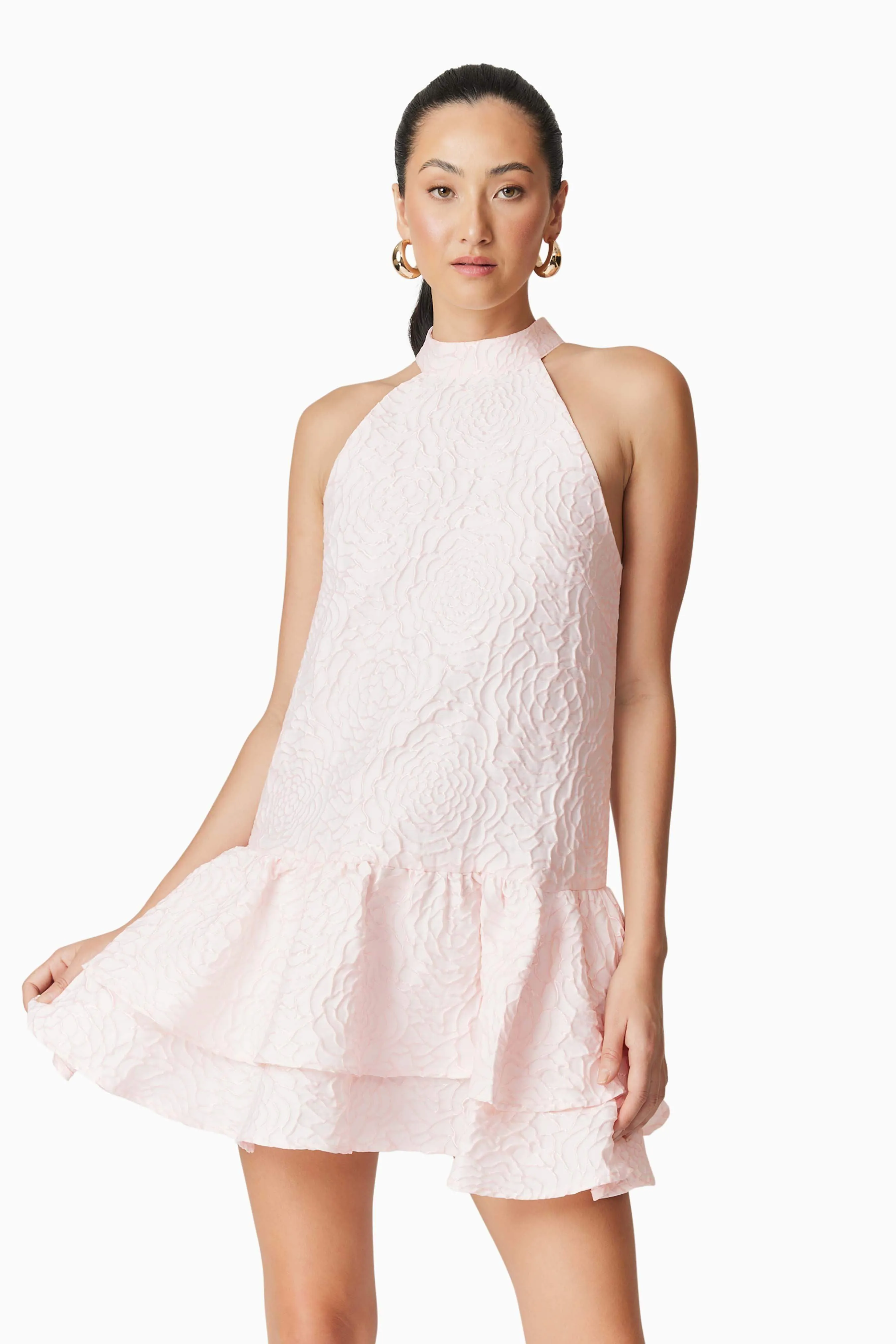 Deanna Halter Mini Dress in Pink