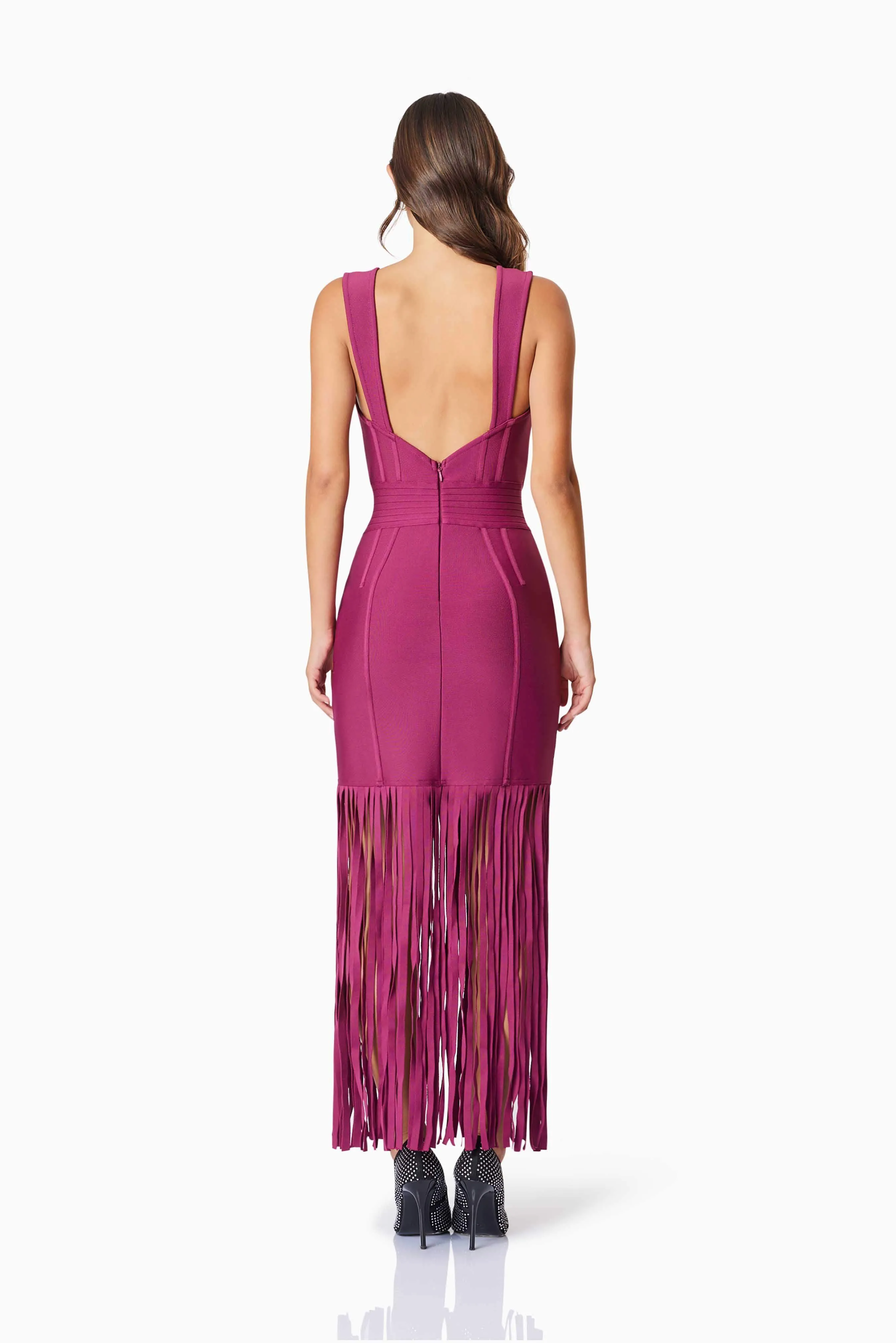 Ella Party Cocktail Midi Dress In Red
