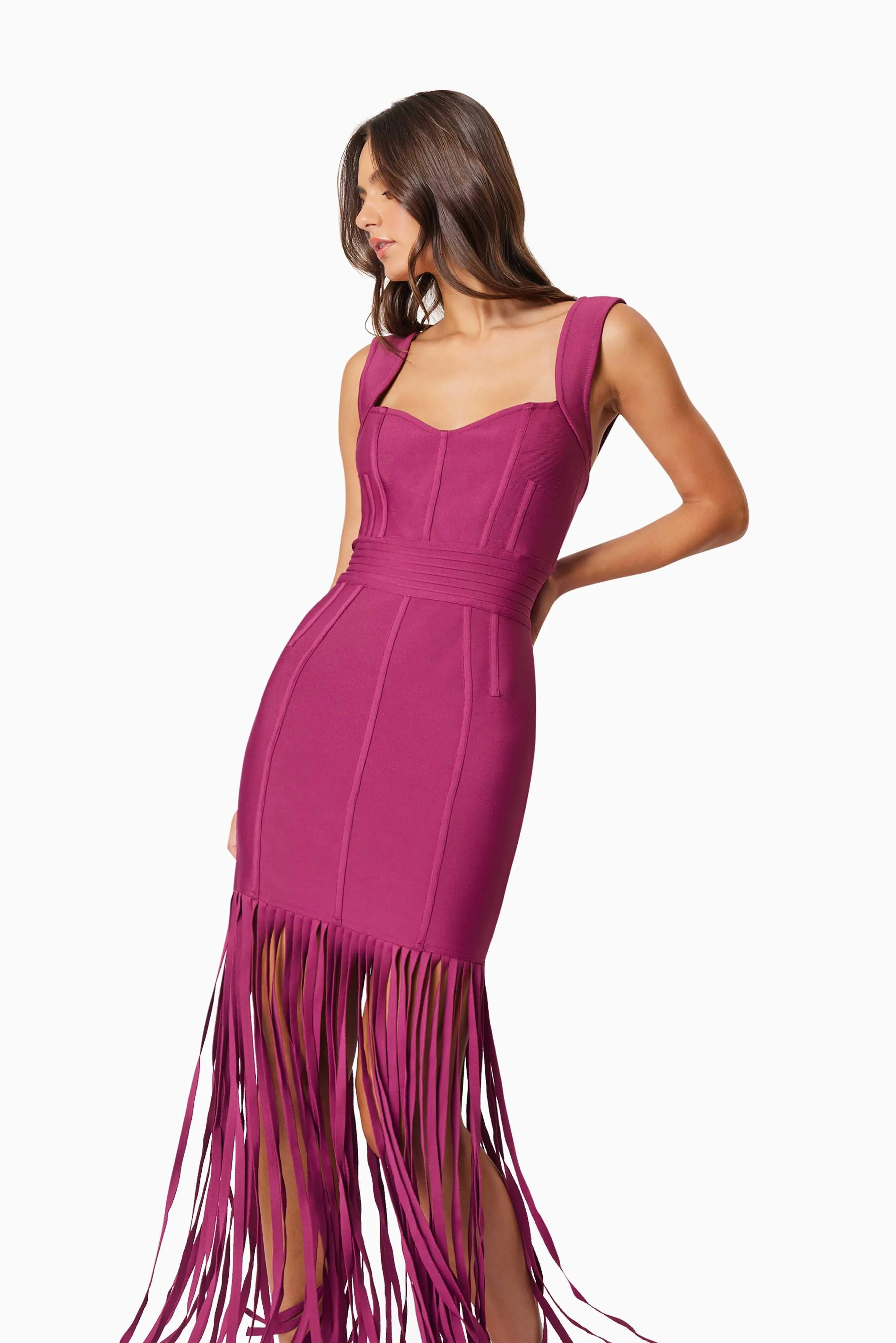 Ella Party Cocktail Midi Dress In Red